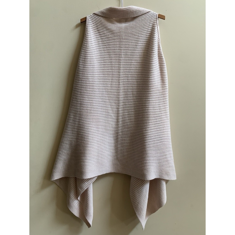 LOFT One Size Light Rose Pink Sweater‎ Long Open Front Cardigan Sweater Vest - Picture 12 of 16